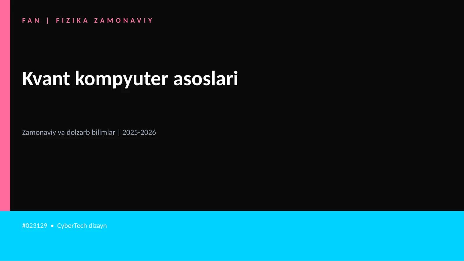 Kvant kompyuter asoslari