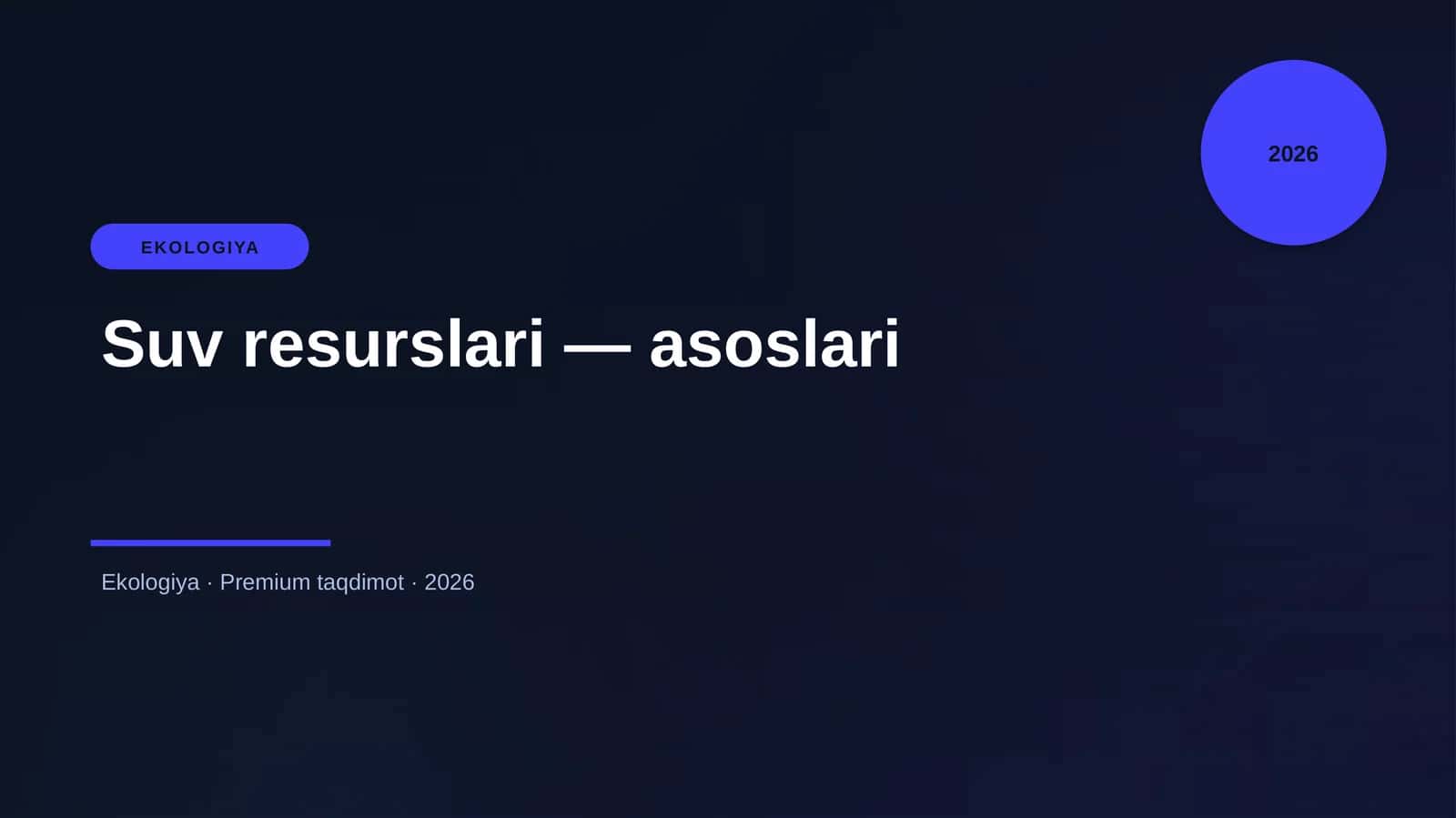 Suv resurslari — asoslari