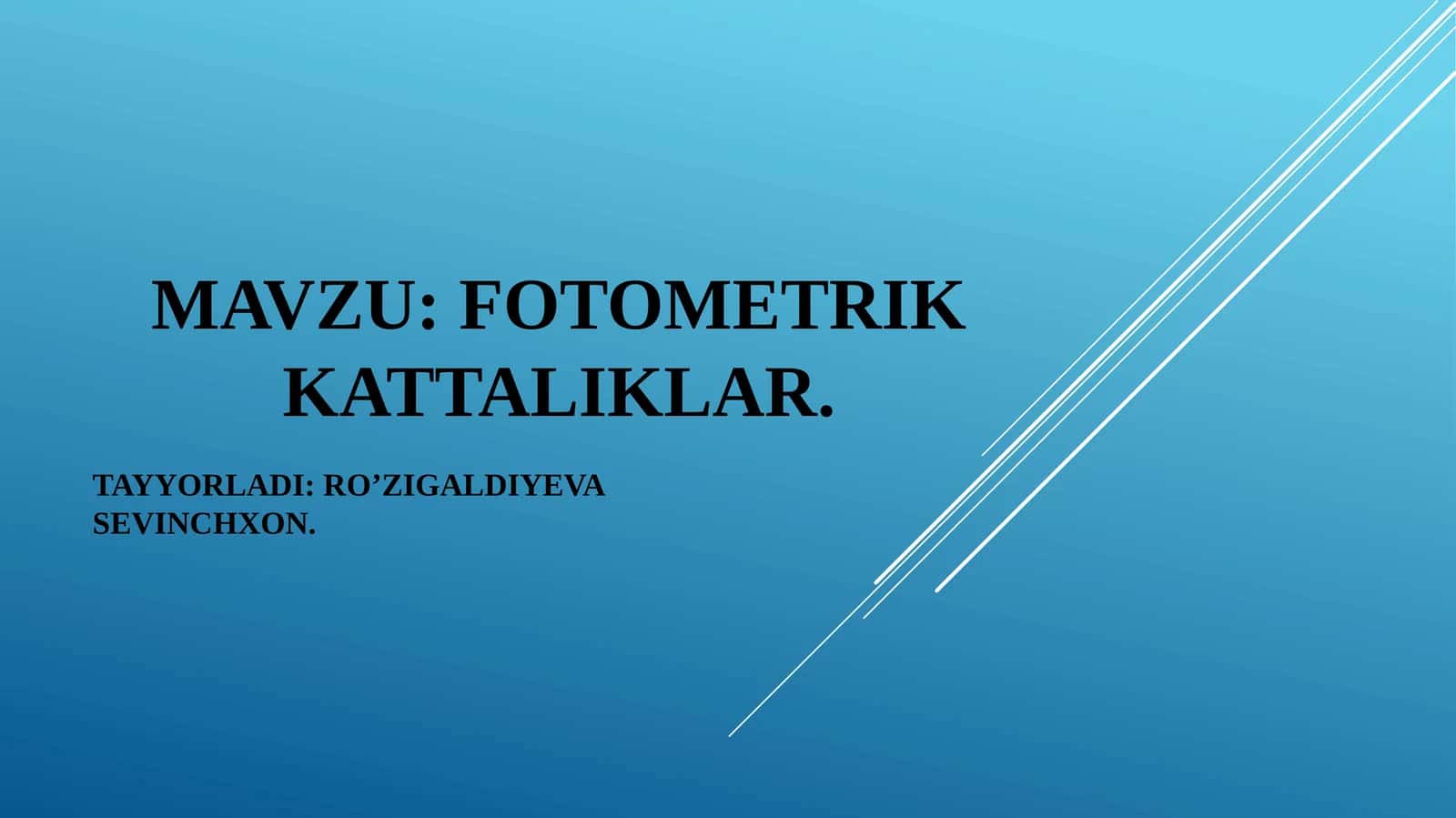 Fizika optika fanidan slayd