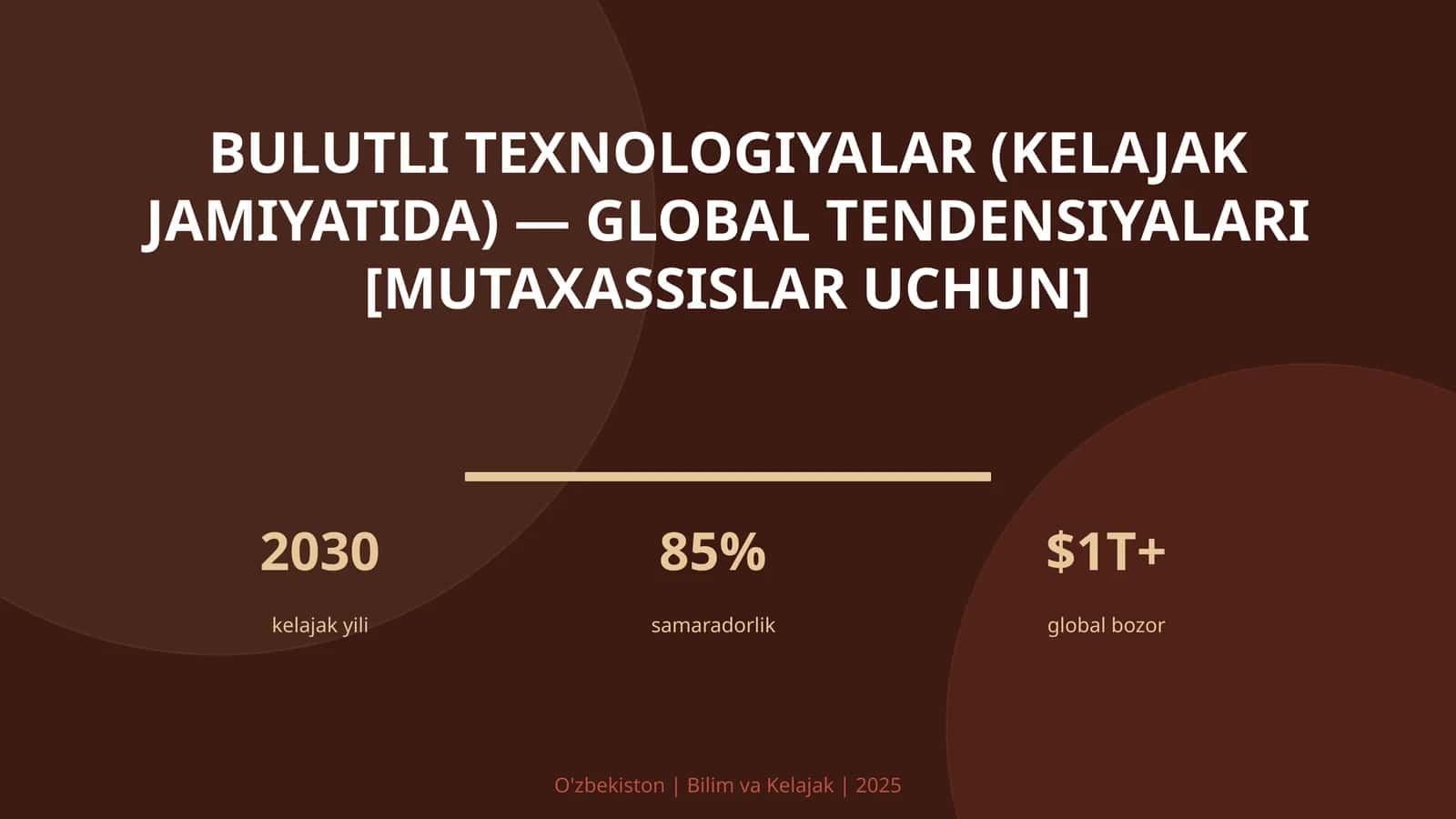 Bulutli texnologiyalar (kelajak jamiyatida) — global tendensiyalari [mutaxassislar uchun]