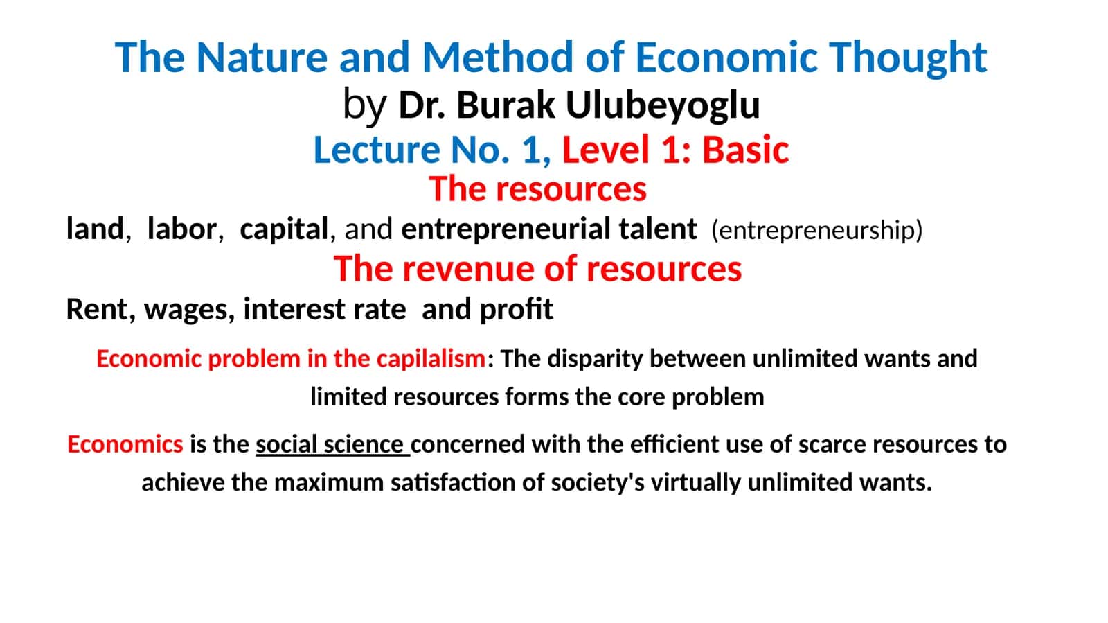 The Nature and Method of Economic Thought