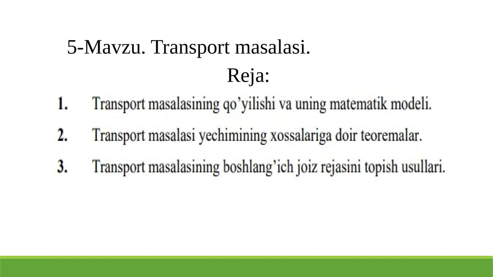 Transport masalasi