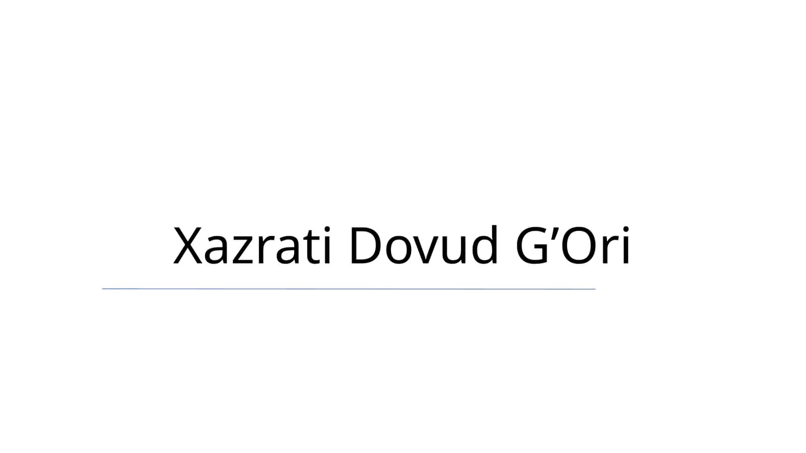 Xazrati Dovud G’Ori