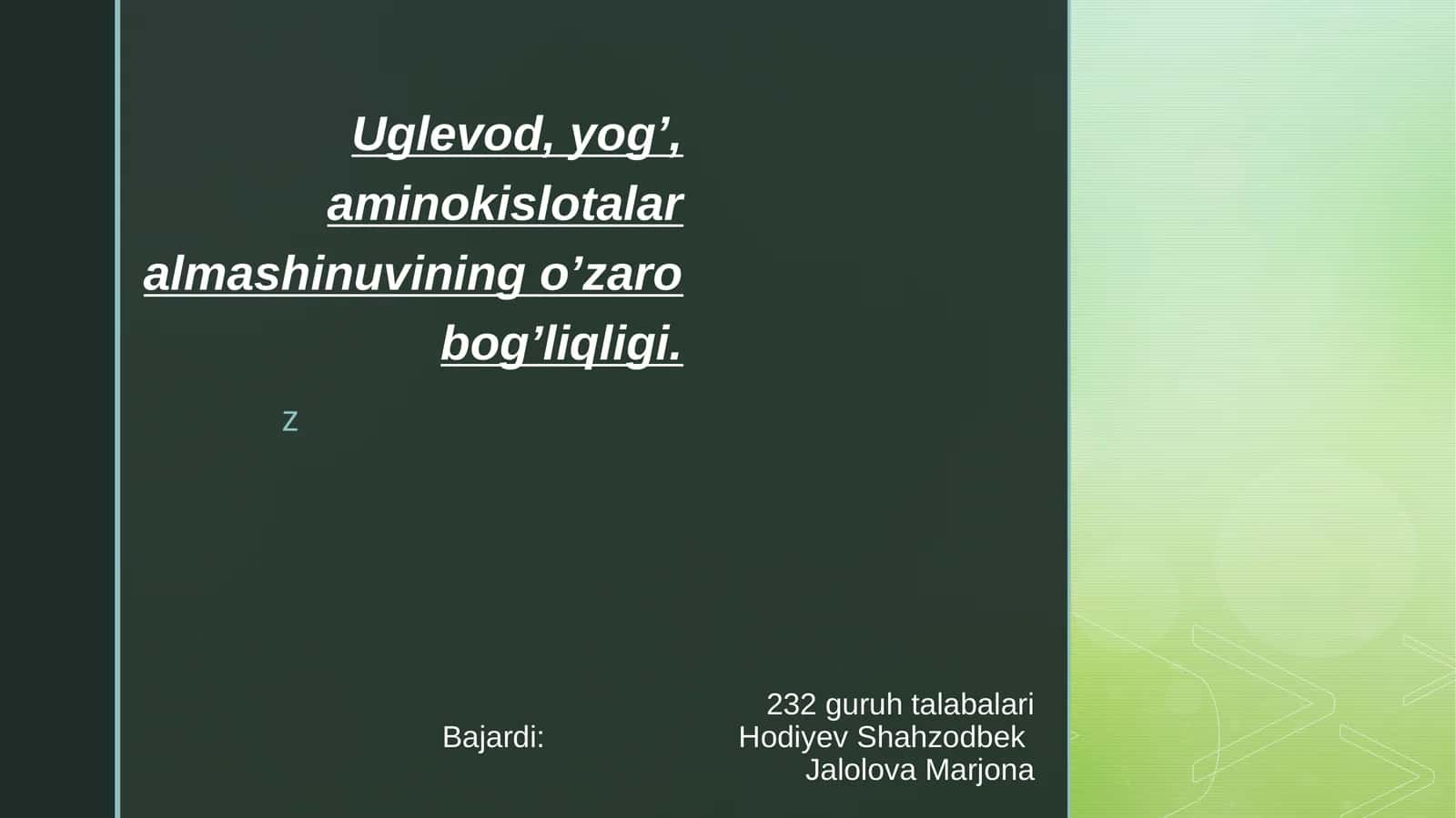 Aminokislotalarning almashinuvi