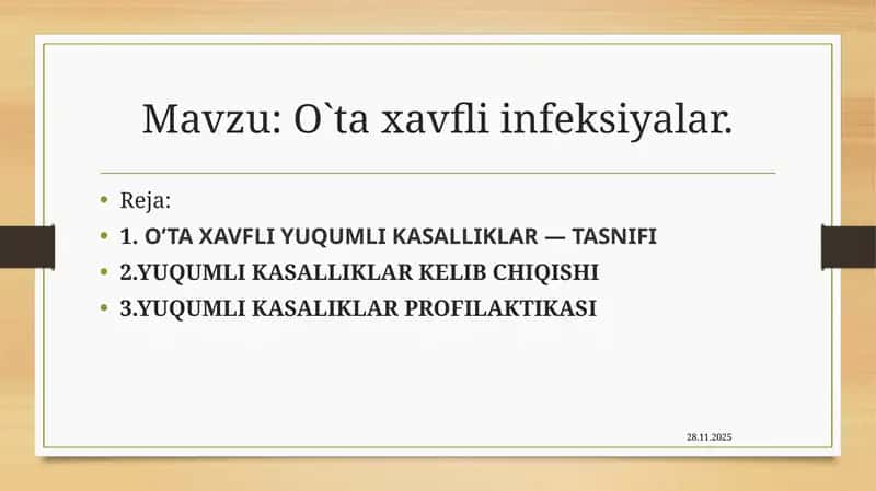 O`ta xavfli infeksiyalar