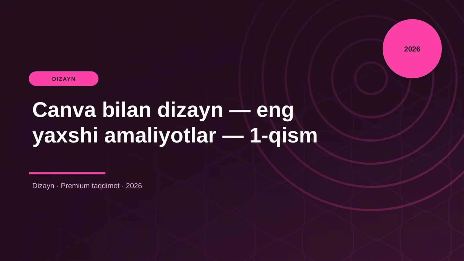 Canva bilan dizayn — eng yaxshi amaliyotlar — 1-qism