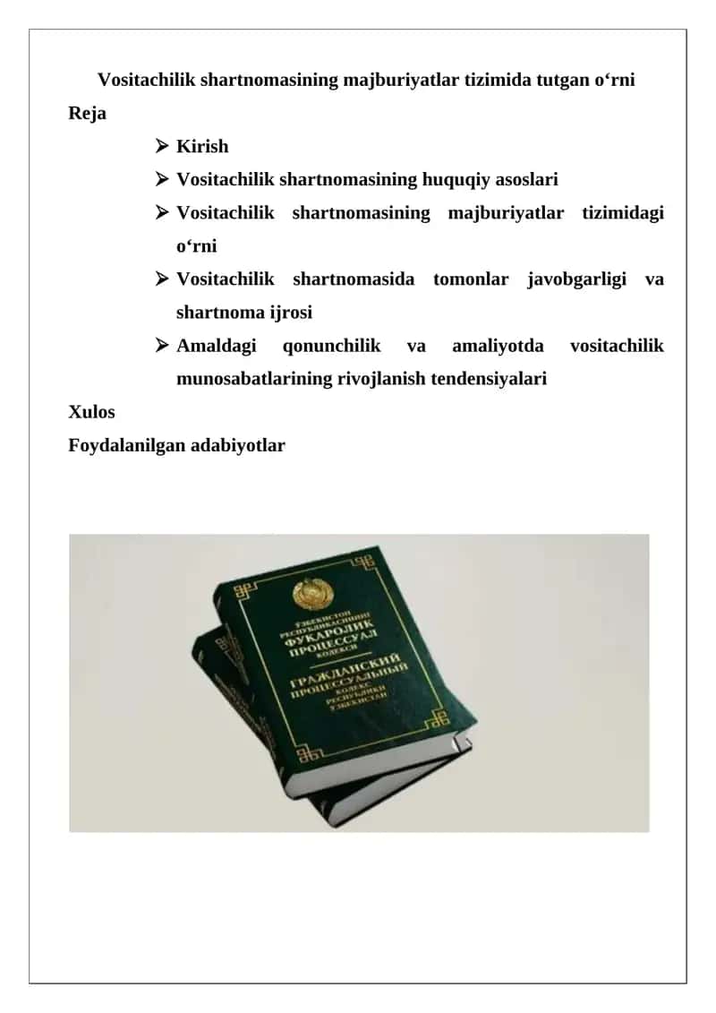 Vositachilik shartnomasi