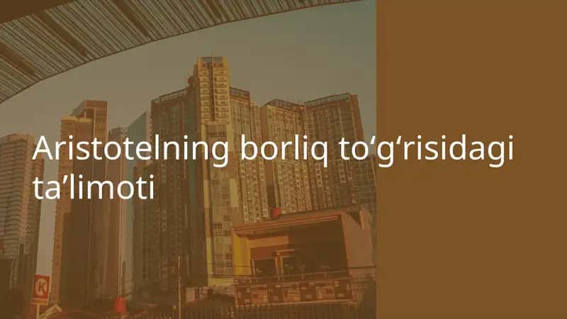 Aristotelning borliq toʻgʻrisidagi taʼlimoti
