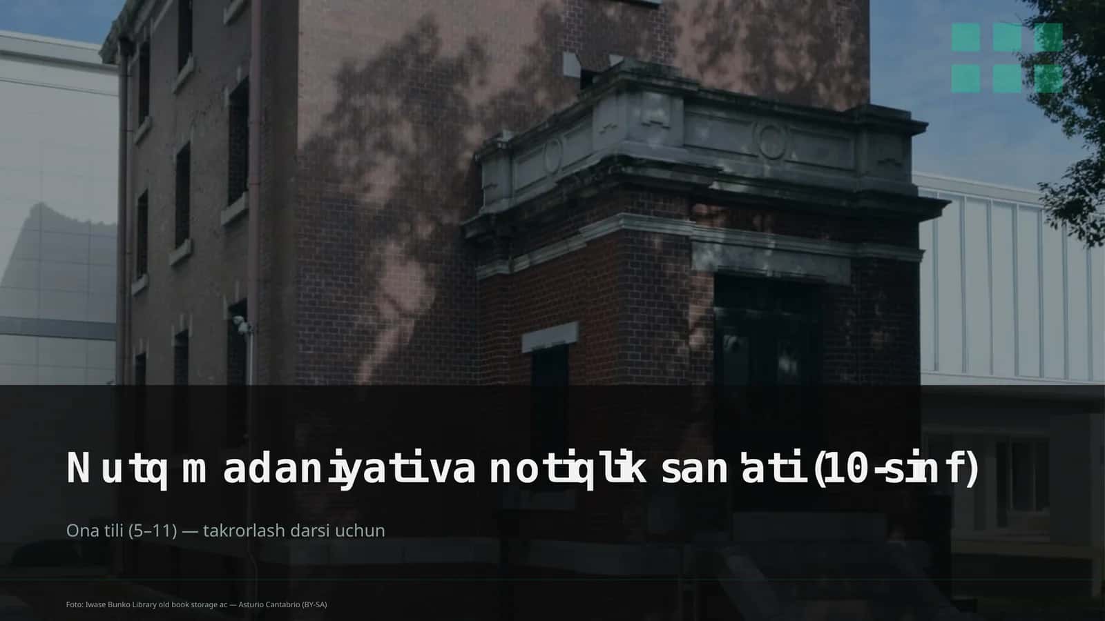 Nutq madaniyati va notiqlik san'ati (10-sinf)