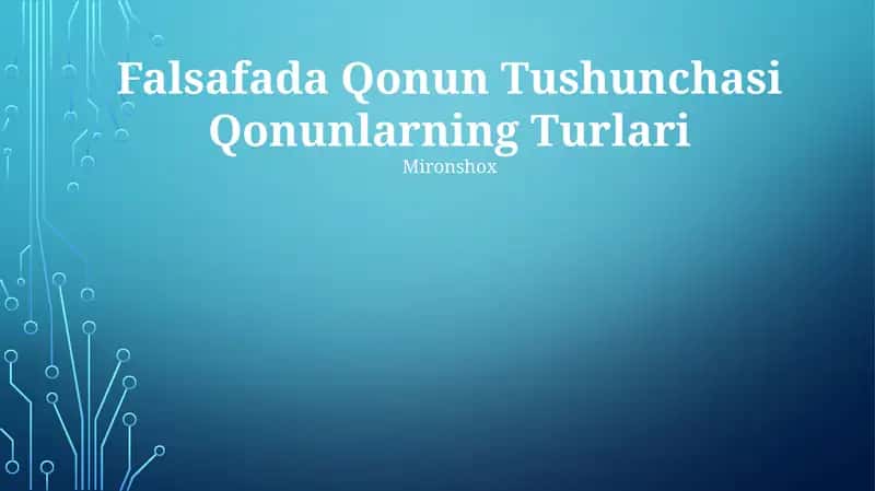 Falsafada Qonun Tushunchasi Qonunlarning Turlari
