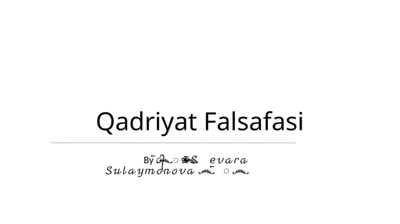 Qadriyat Falsafasi