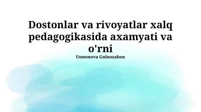 Xalq pedagogikasi