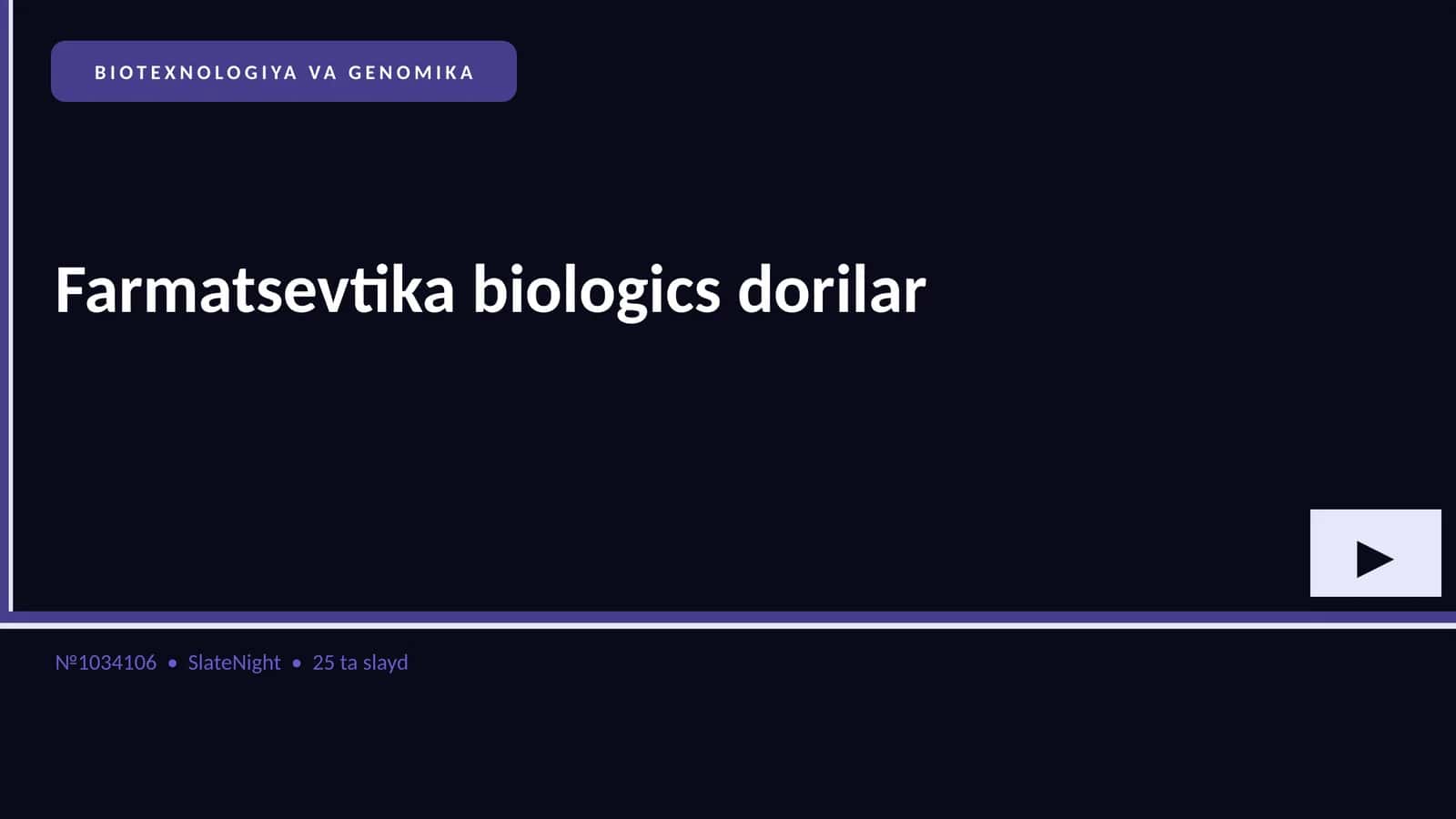 BIOTEXNOLOGIYA VA GENOMIKA