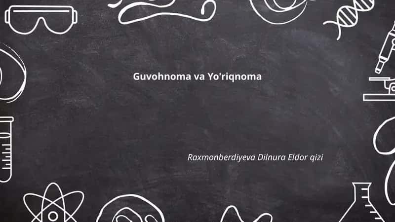 Guvohnoma va Yo'riqnoma