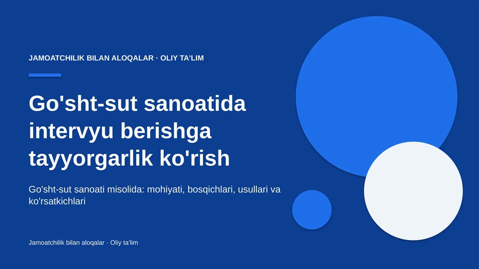 Go'sht-sut sanoatida intervyu berishga tayyorgarlik ko'rish