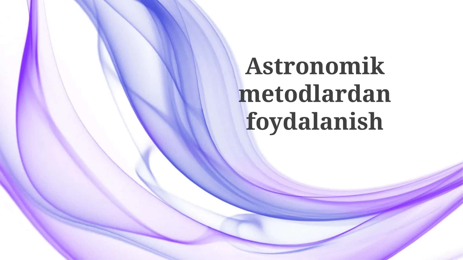 Astronomik Usullarni Qo'llash