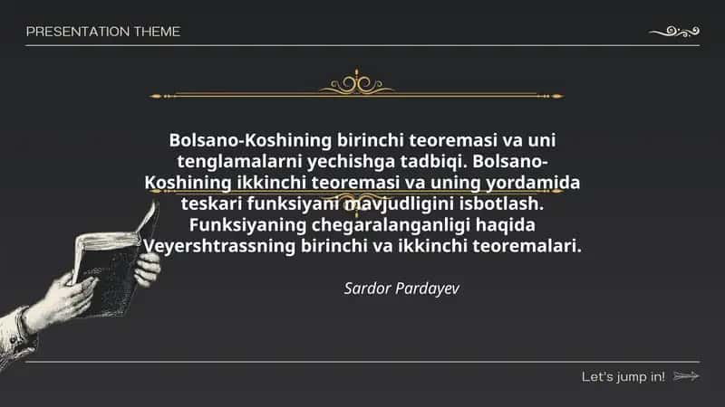 Bolsano-Koshining birinchi teoremasi