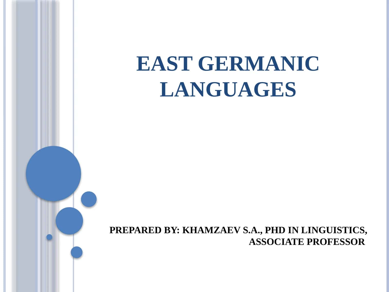 East Germanic Languages