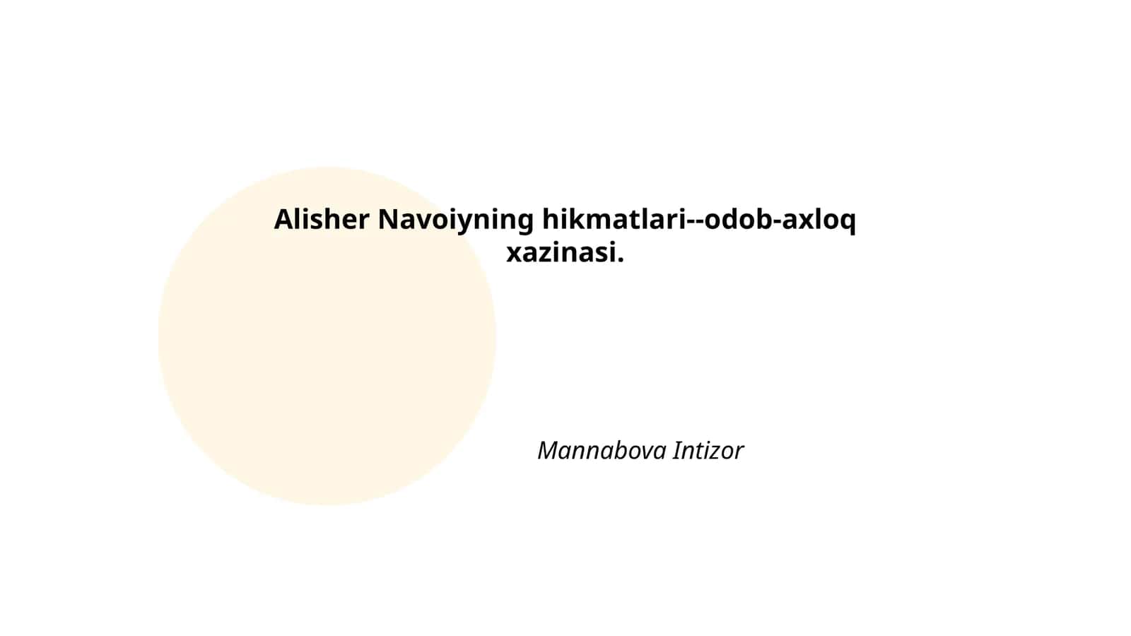 Alisher Navoiyning hikmatlari--odob-axloq xazinasi