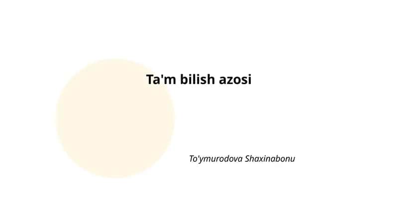 Ta'm bilish azosi