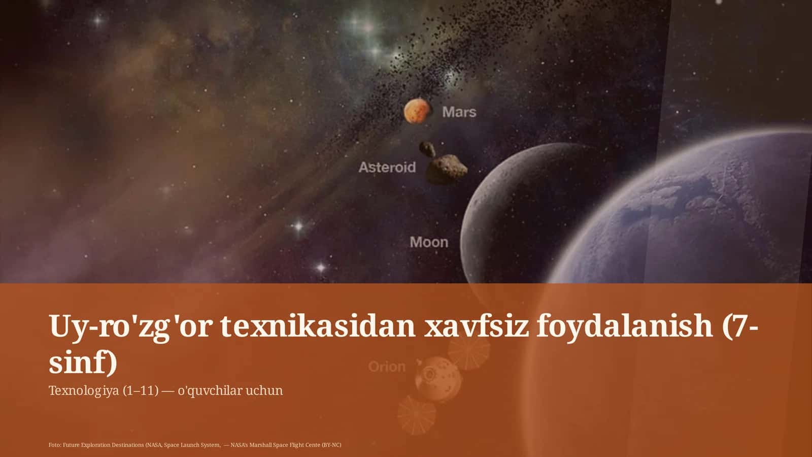 Uy-ro'zg'or texnikasidan xavfsiz foydalanish (7-sinf)