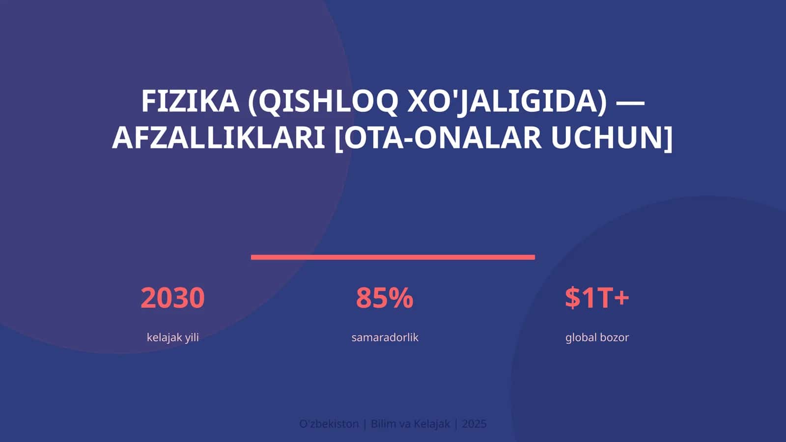 Fizika (qishloq xo'jaligida) — afzalliklari [ota-onalar uchun]