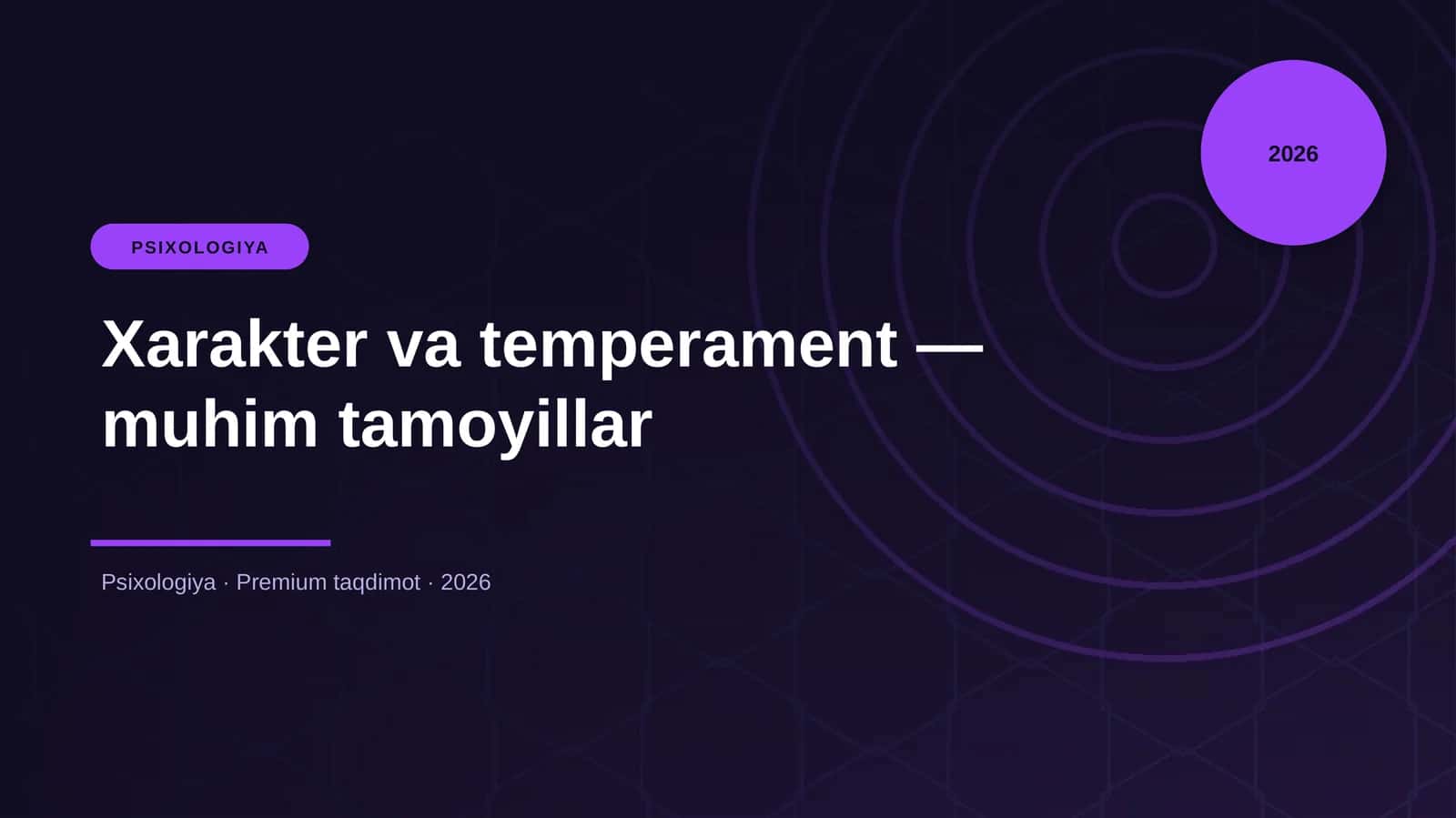 Xarakter va temperament — muhim tamoyillar