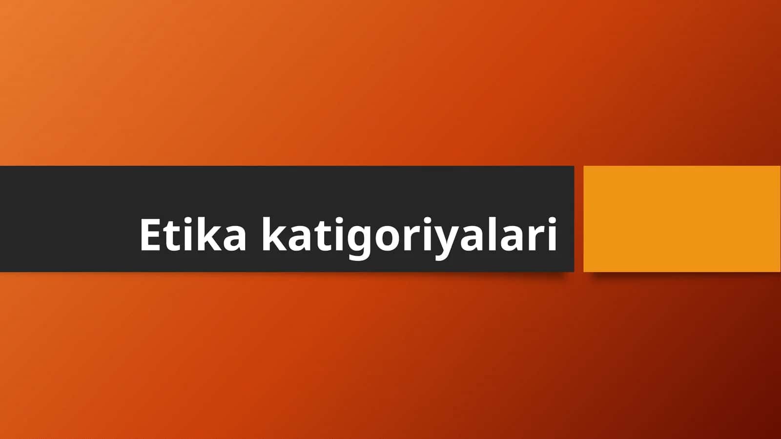 Etika katigoriyalari
