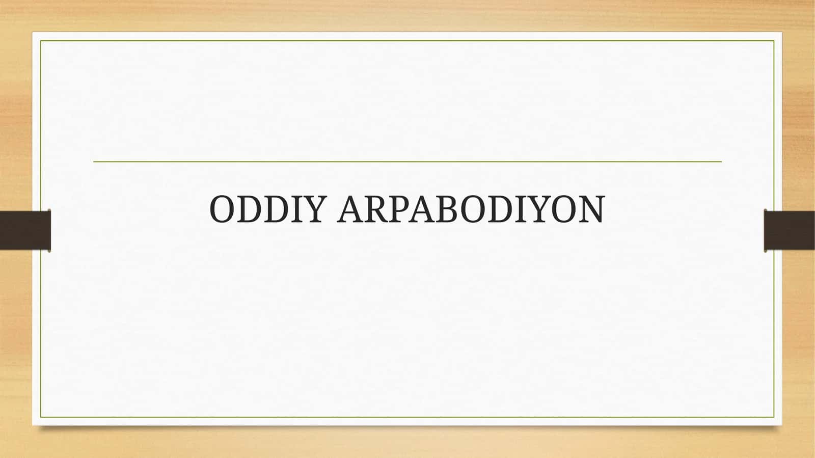 ODDIY ARPABODIYON