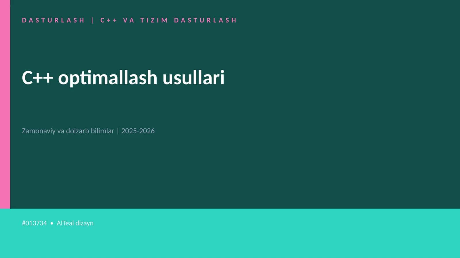 C++ VA TIZIM DASTURLASH