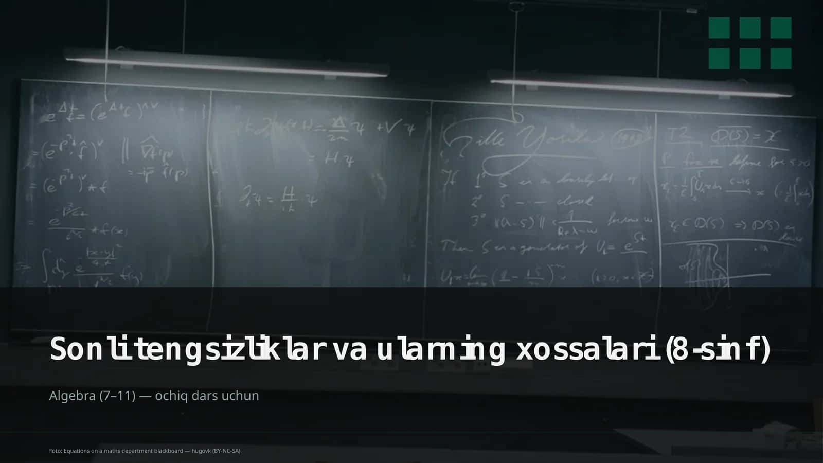 Sonli tengsizliklar va ularning xossalari (8-sinf)