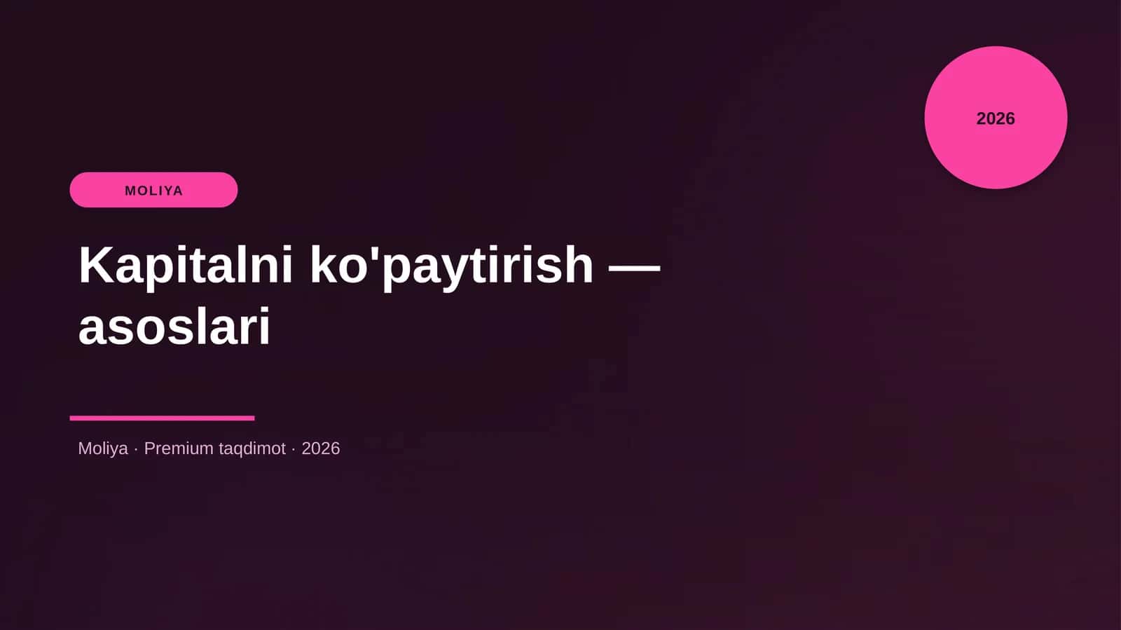 Kapitalni ko'paytirish — asoslari