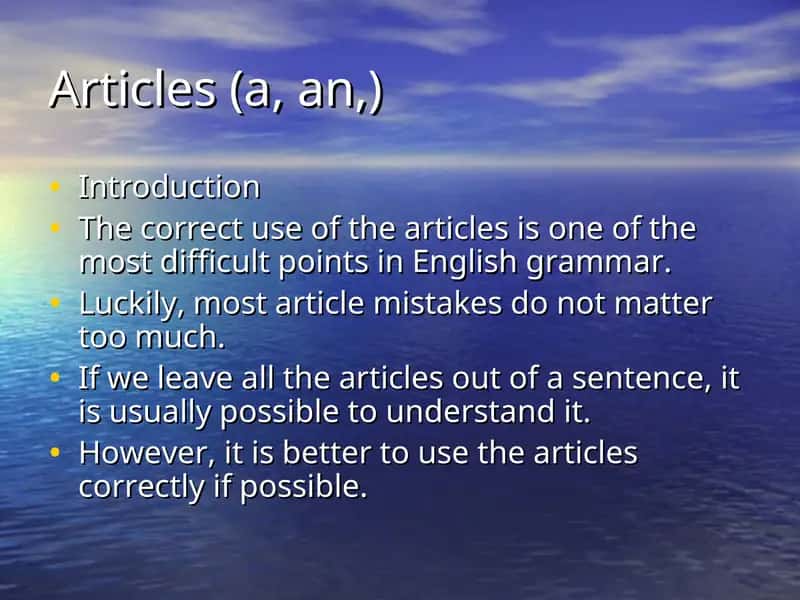 Articles (a, an)