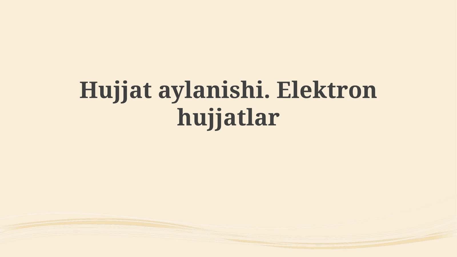 Elektron hujjatlar