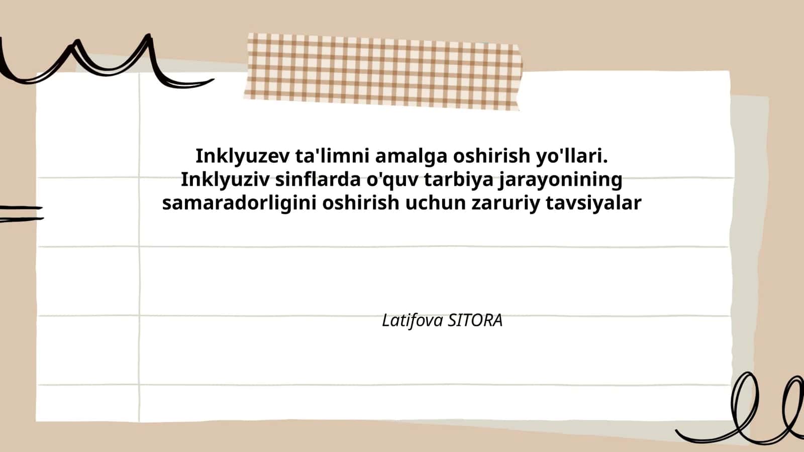 Inklyuzev ta'limni amalga oshirish yo'llari