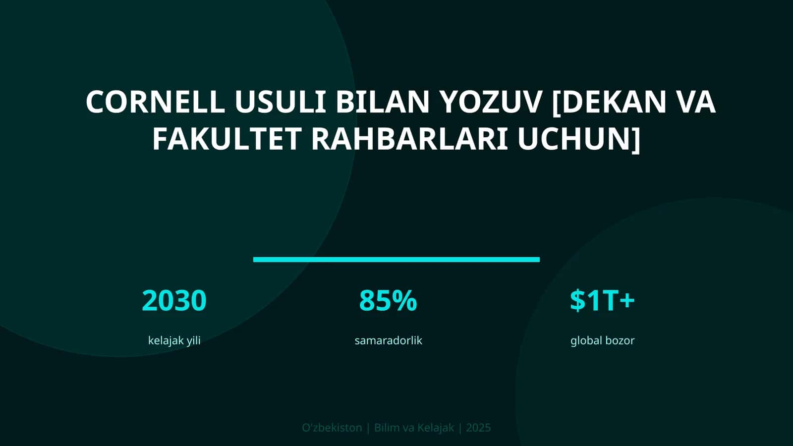 Cornell usuli bilan yozuv [dekan va fakultet rahbarlari uchun]