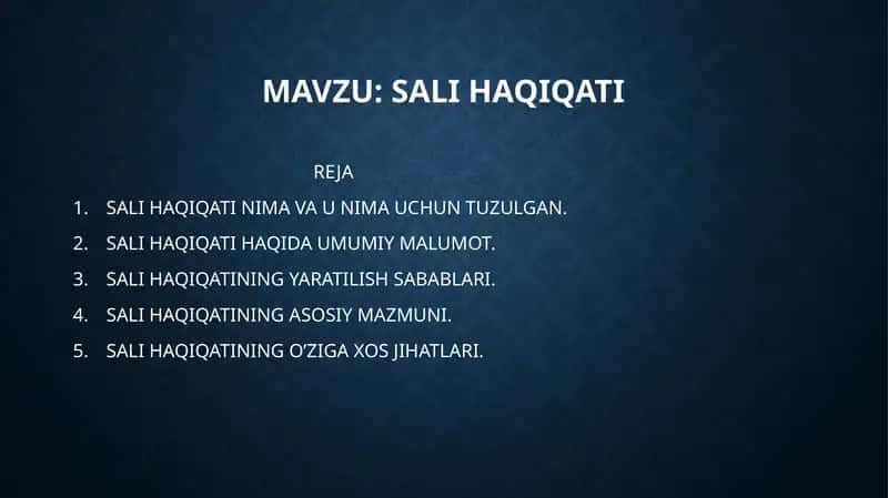 SALI HAQIQATI