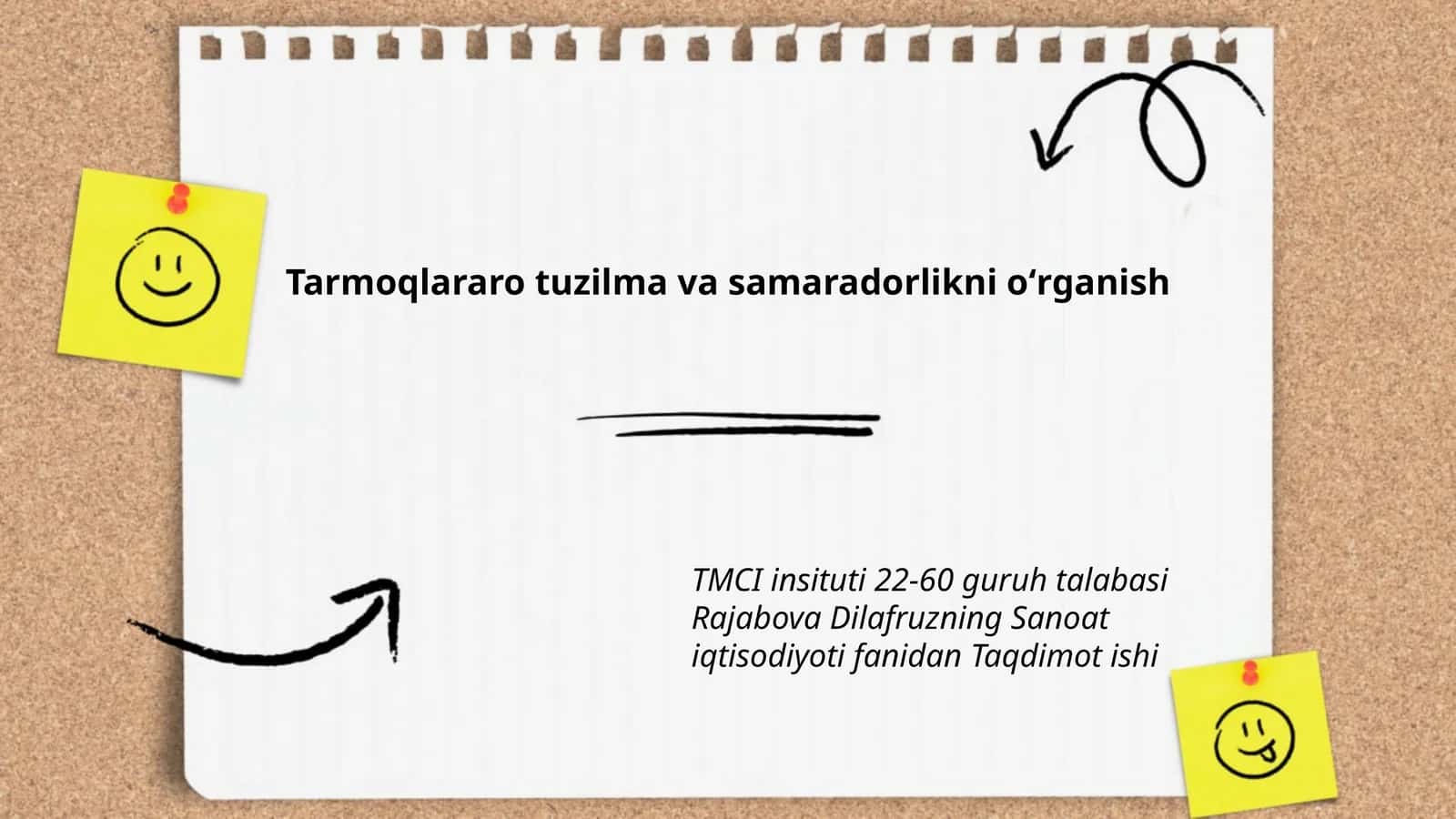 Tarmoqlararo tuzilma va samaradorlikni oʻrganish
