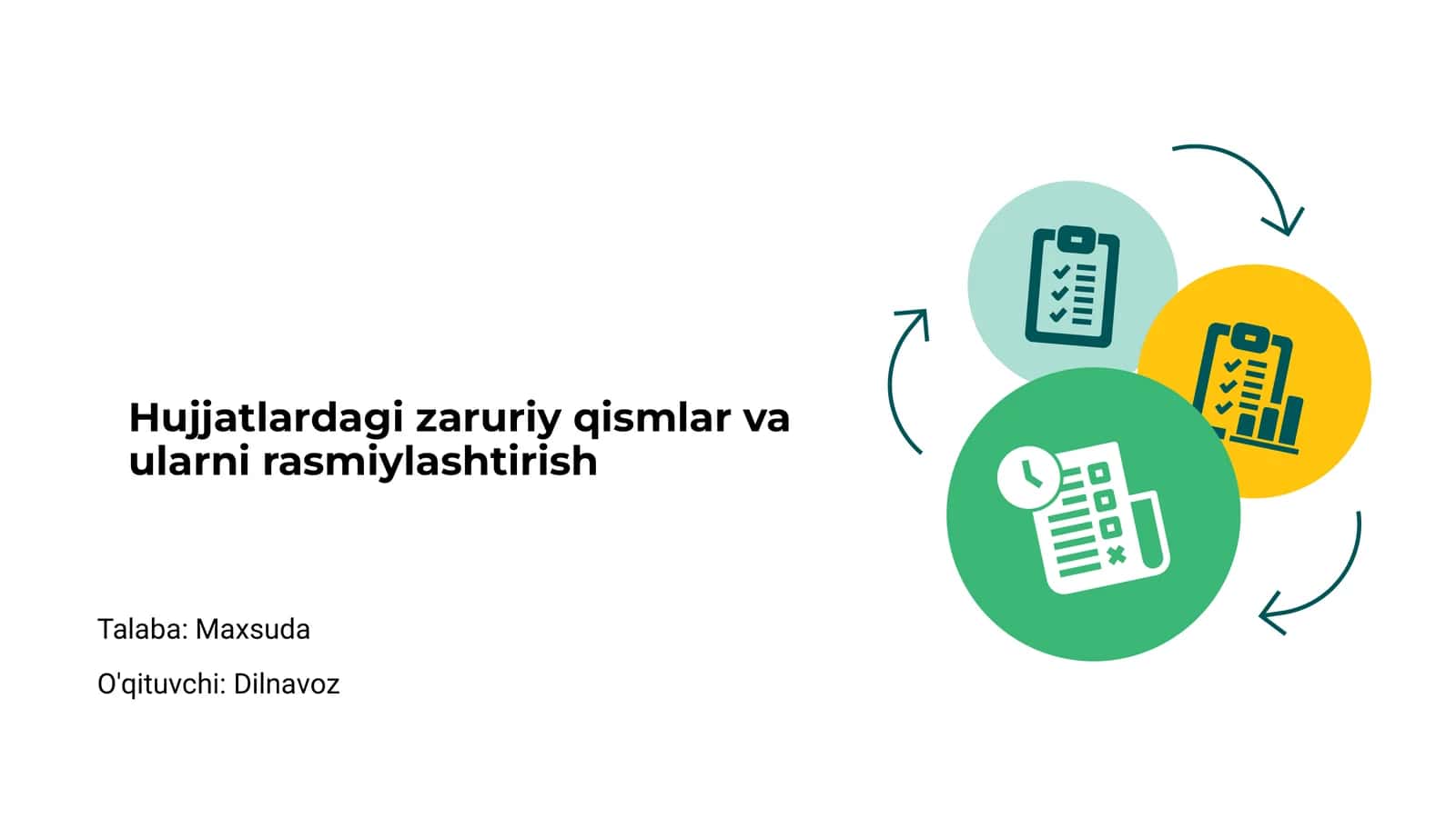 Hujjatlardagi zaruriy qismlar va ularni rasmiylashtirish