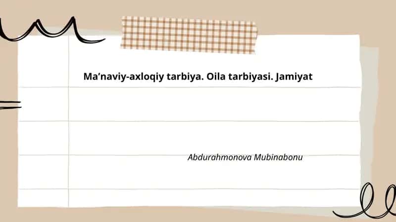 Maʼnaviy-axloqiy tarbiya