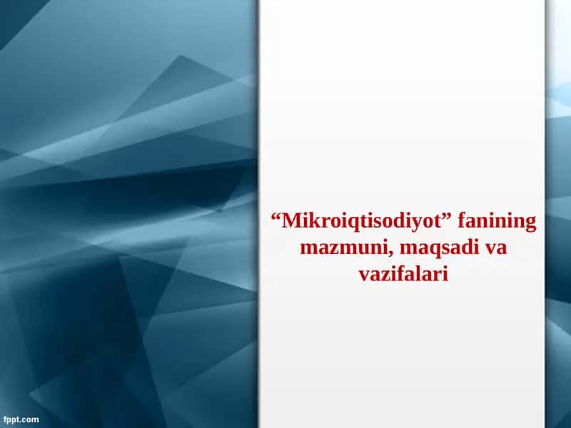 Mikroiqtisodiyot