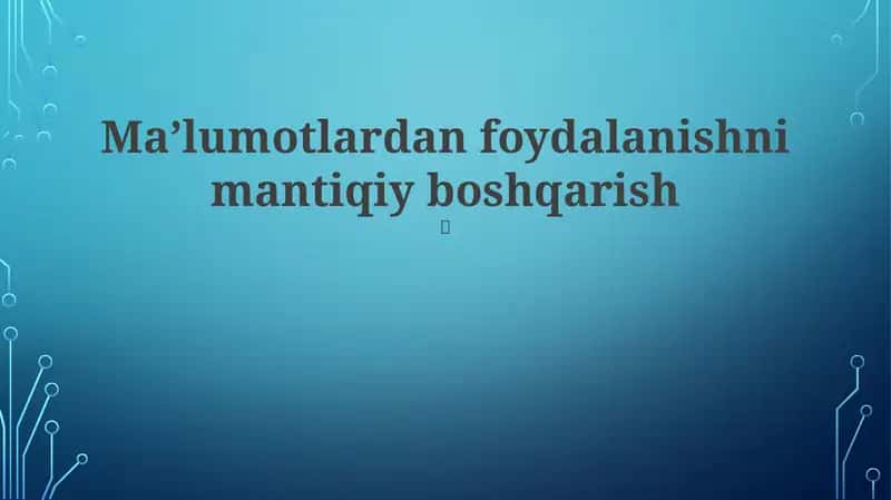 NoSQL Ma'lumotlar Bazalari