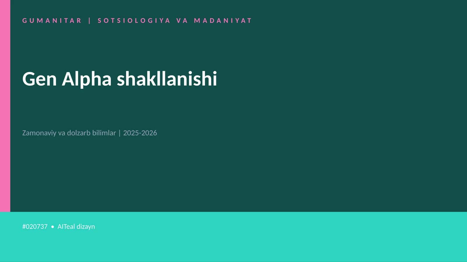 Gen Alpha shakllanishi