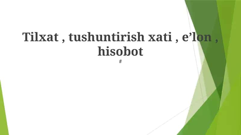 Hisobot: **Xisobot**