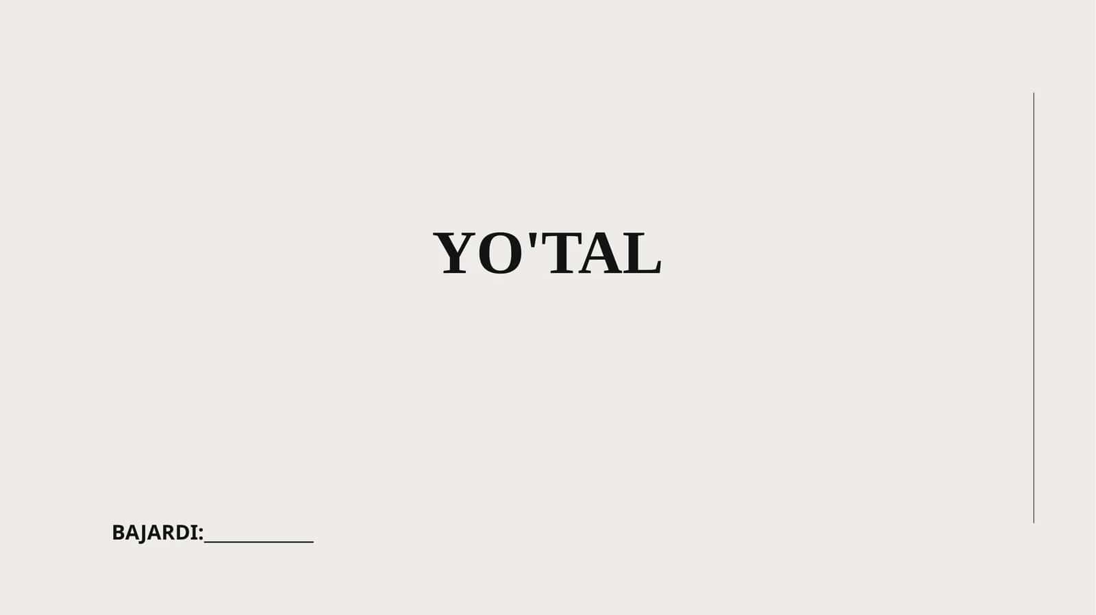 Yo'tal