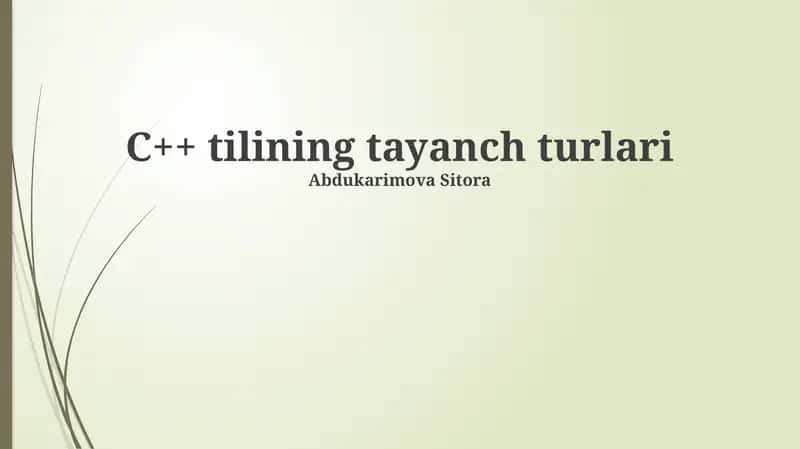 C++ tilining tayanch turlari