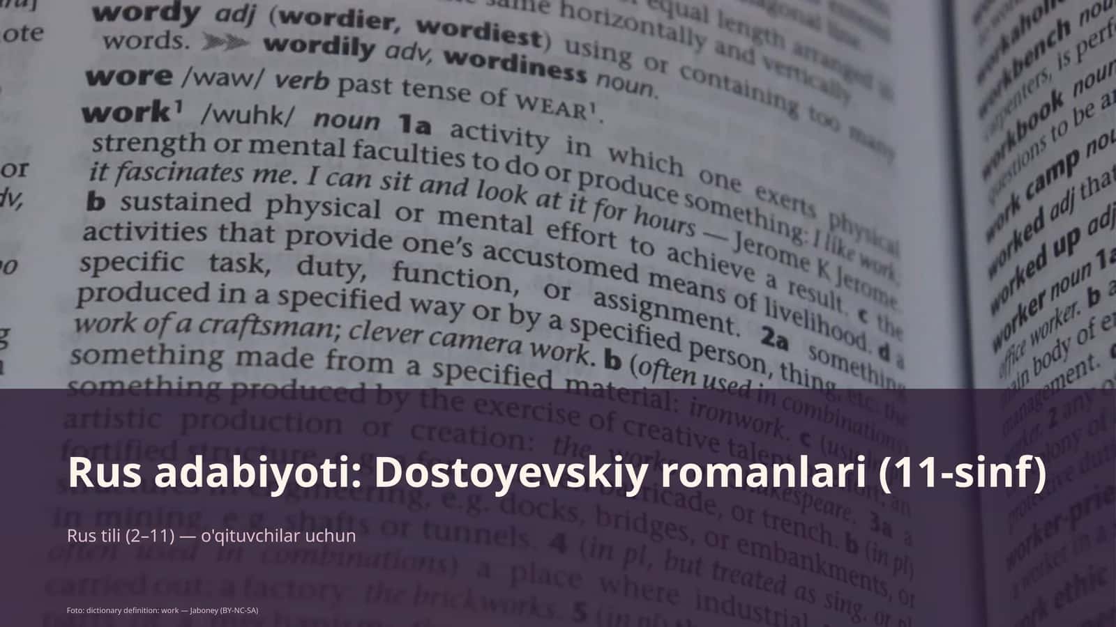 Rus adabiyoti: Dostoyevskiy romanlari (11-sinf)