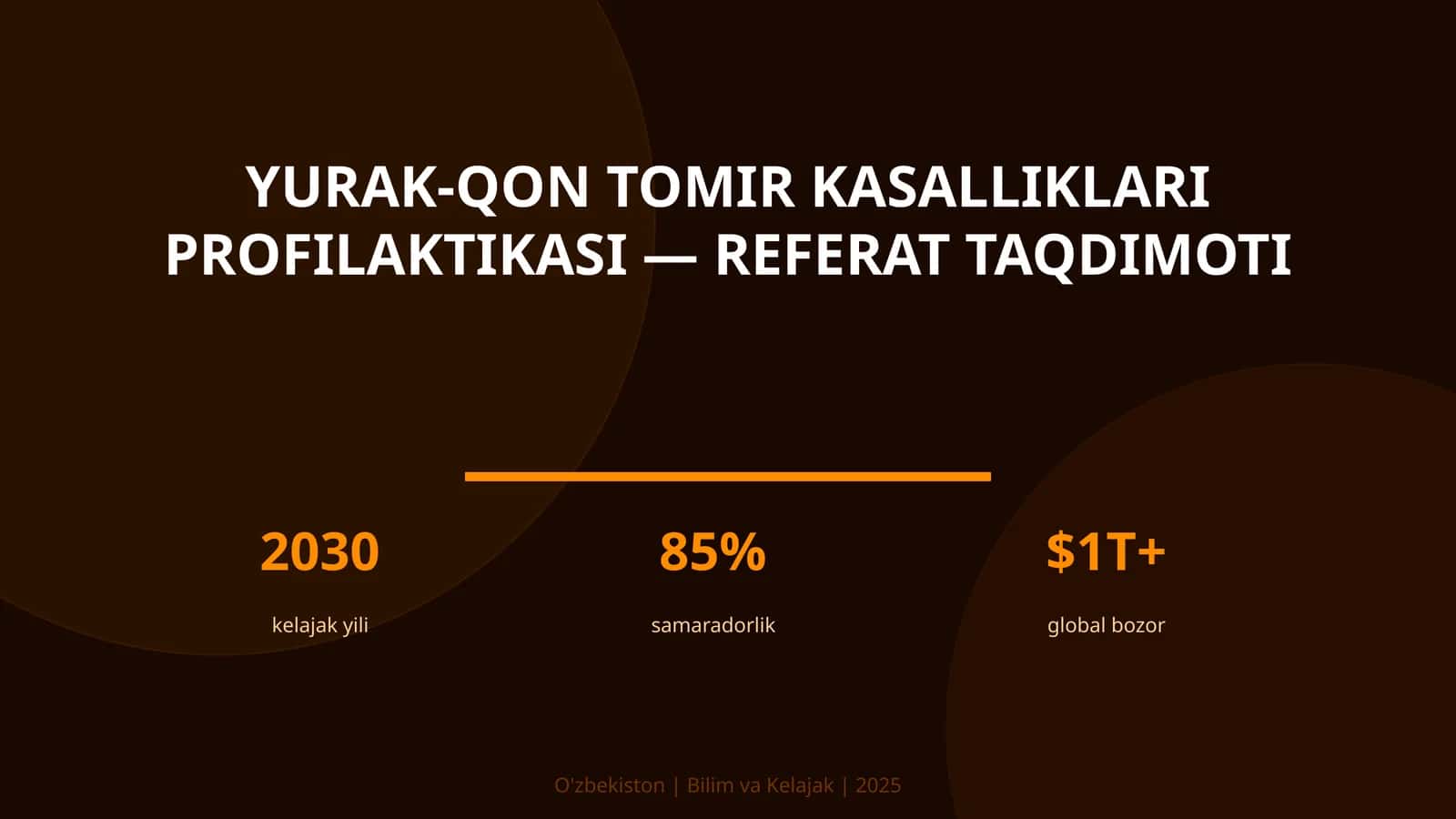 Yurak-qon tomir kasalliklari profilaktikasi — referat taqdimoti