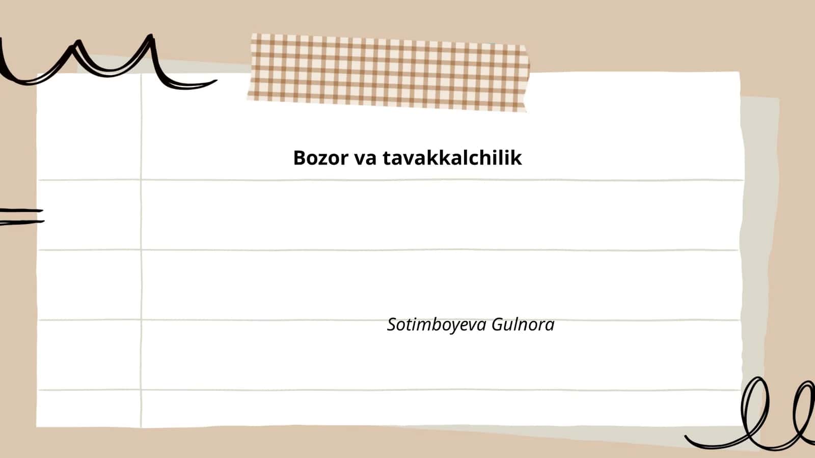 Bozor va tavakkalchilik