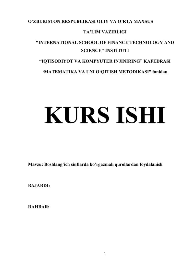 Boshlangʻich sinflarda koʻrgazmali qurollardan foydalanishning nazariy asoslari